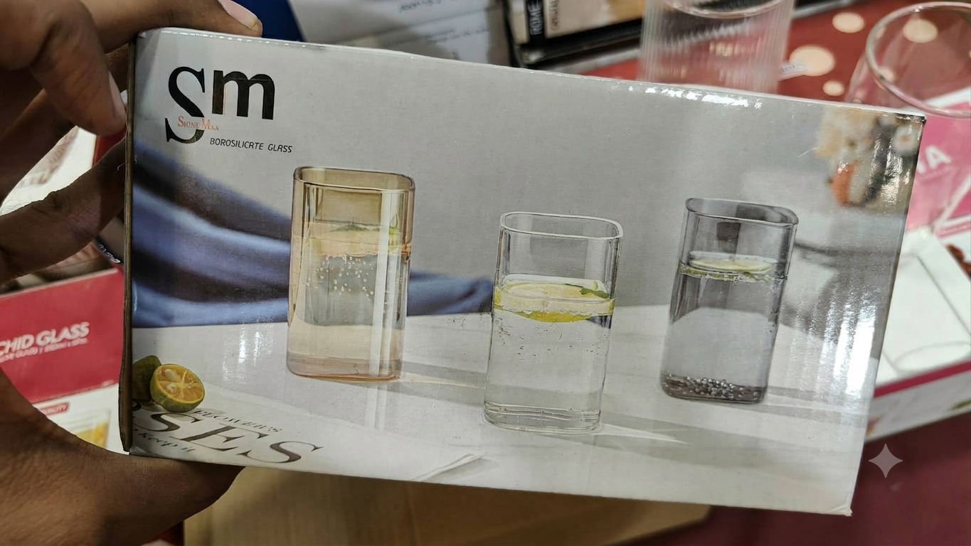 BOROSILICATE GLASS Set of 3