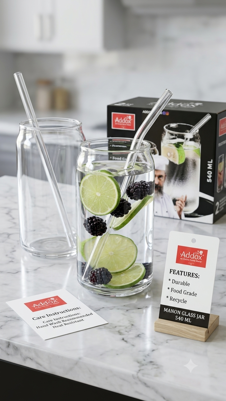 GLASS JAR 2 PCS Set of 2