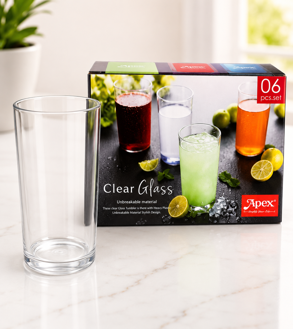 APEX CLEAR GLASS 6 PCS