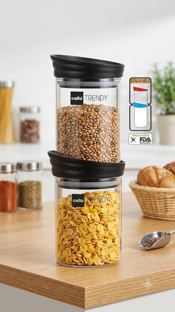 BOROSILICATE GLASS CANISTER  set of  3
