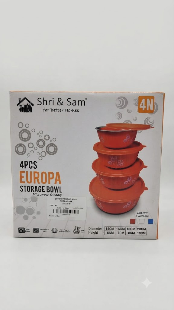 EUROPA STORAGE BOWL 4PCS set of  1